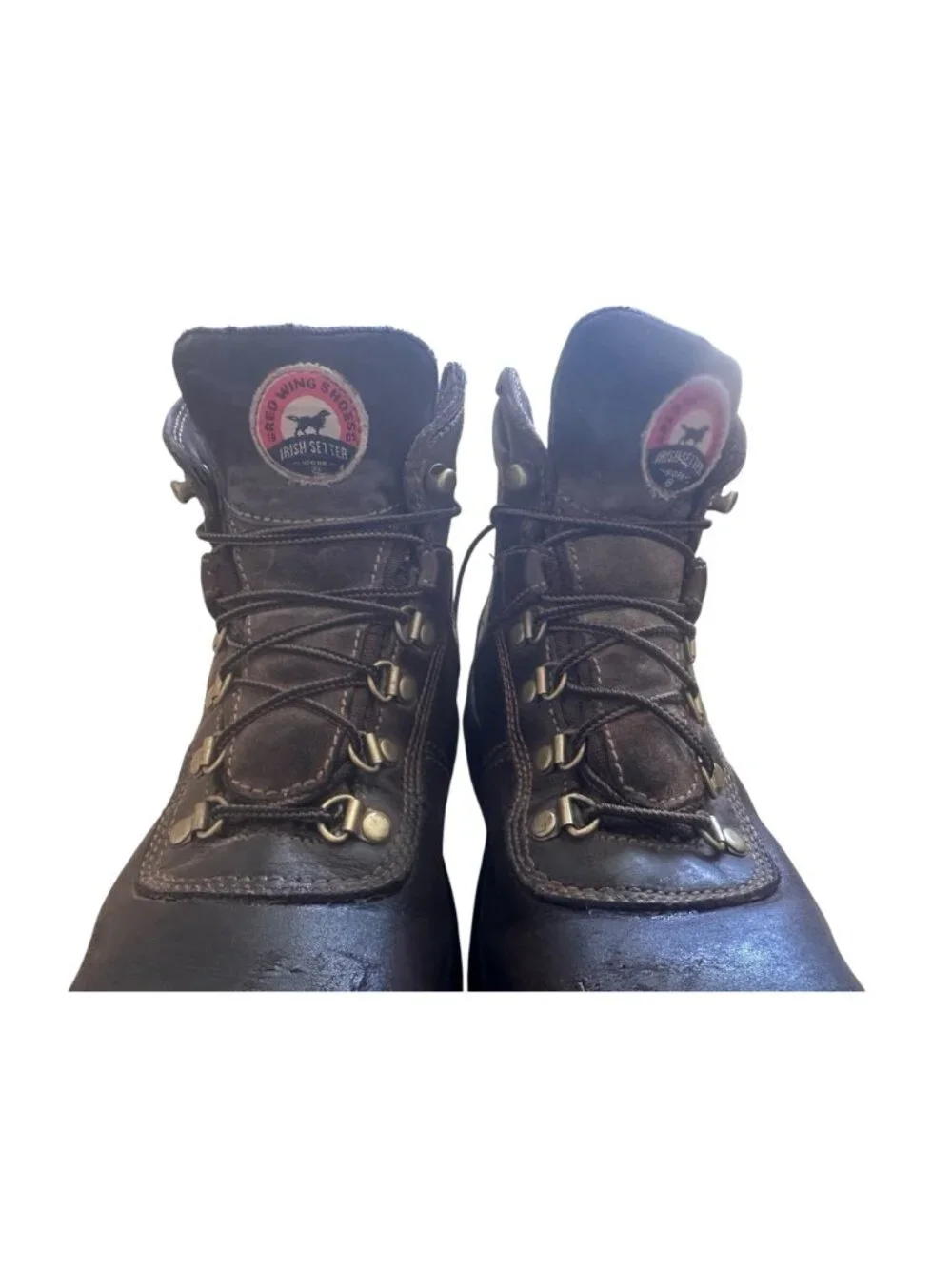 Red Wing Irish Setter Brown Leather Work Boots Oil-Resistant Men Size 7.5 Nubuck